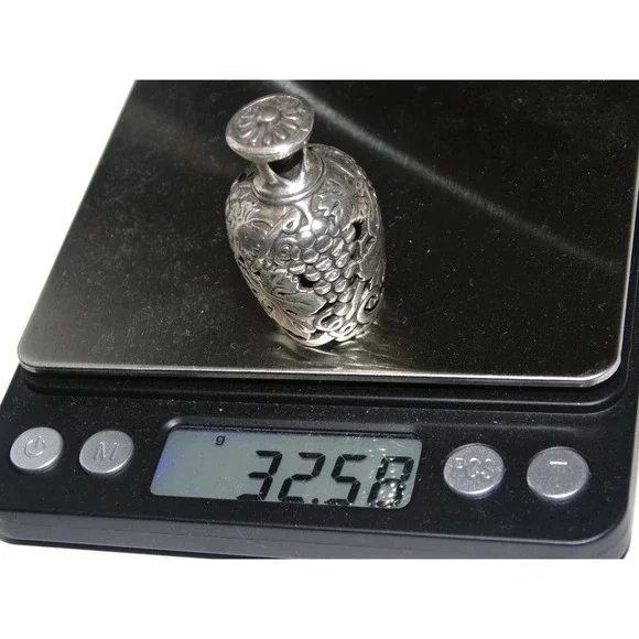 GRB Vintage Sterling Silver HUGE Grapes Wisteria Bell Pendant Gordon Barnett 925